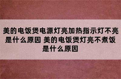 美的电饭煲电源灯亮加热指示灯不亮是什么原因 美的电饭煲灯亮不煮饭是什么原因